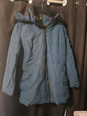 HFX Women's Teal Blue Puffer Coat with Hood